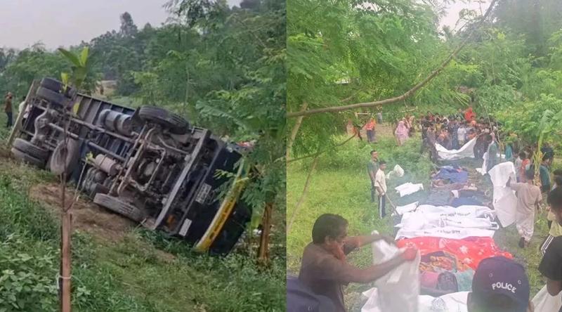 টাঙ্গাইলে যমুনা সেতুর পূর্বপাড়ে ট্রাক উল্টে নিহত ১৫